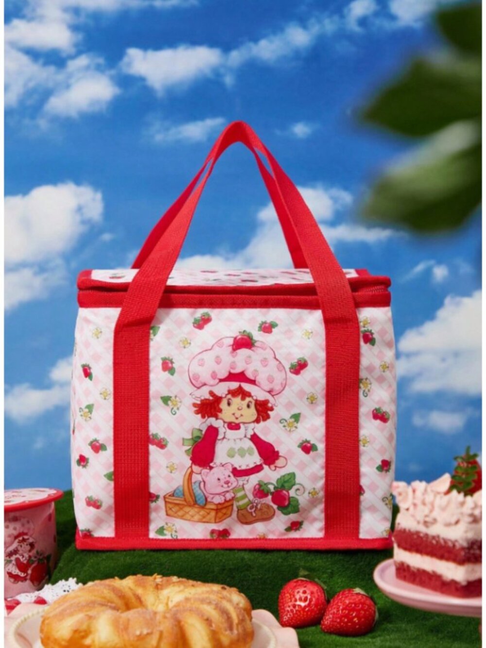 Strawberry Shortcake Insulated Lunch Bag Cute Thermal Picnic Tote Red